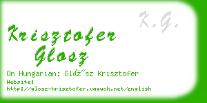krisztofer glosz business card