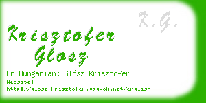 krisztofer glosz business card